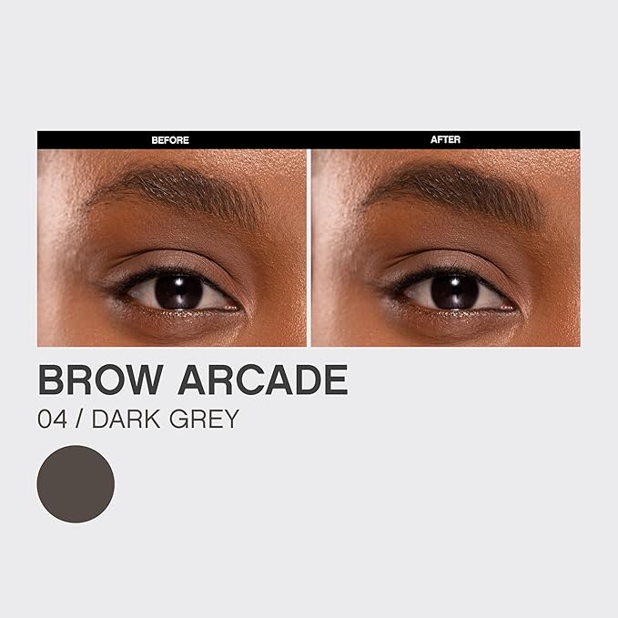 Vivienne Sabó Brow Arcade Eyebrow Pencil – Fine Tip Pen with Spoolie Brush, Smudge-Proof Color for Cool-Toned Hair, Longwear Definition for Sparse Arches, Shade 04 Dark Grey, 0.035 oz