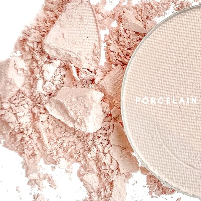Honeybee Gardens Mini Skinny Duo Eye Shadow Compact in Cameo and Porcelain, Longlasting, Refillable & Customizable, Vegan, 26mm Pans