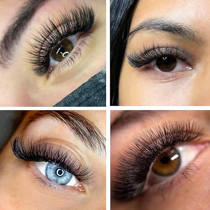 One V Salon, 1000 Loose Professional Use Premade Fans Eyelash Extensions, C Curl Volume Lashes,14D 20D 10D-0.07 Thickness, 9-16mm Fluffy Handmade Fan Mixed Tray