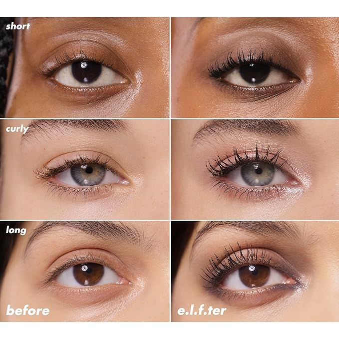 e.l.f. Incredi-Curl Mascara, Volumizing Mascara For A Bold, Lasting, Lifted Curl, Smudge-Resistant Formula, Vegan & Cruelty-Free, Soft Black