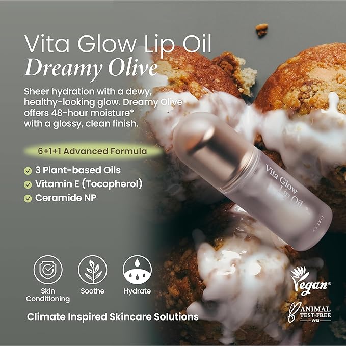 AXIS-Y Lip & Eye Set - Vita Glow Lip Oil Dreamy Olive & Vegan Collagen Eye Serum - Amazon Exclusive Korean Skin Care Kit - Limited Edition Hydra Barrier Duo for Lips & Eyes