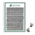 KEYYOU Lash Clusters 144pcs Individual D Curl 14mm Air Touch Cluster Lashes Super Lightweight Soft Wispy Comfortable Easy DIY at Home