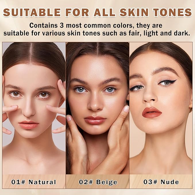 Magic Minerals Airbrush Foundation Full Coverage Foundation for Smooth Nude Finish,Moisturizing Airbrush Flawless Setting Spray,Waterproof base de maquillaje (03 Nude)