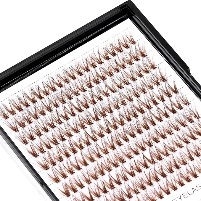 →VAYATOR False Eyelashes 3Styles D Curl 10-18mm 200Pcs To Choose Lashes Extensions Cluster Individual Lash Extensions Reusable False Eyelashes Easy Grafting （Dark Brown-D Curl-16mm）