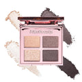 MCoBeauty Ultra Luxe Eyeshadow Quad City Socialite - Golden Brown Shimmer & Matte Eye Shadow Palette - Blendable Buildable Long Wearing 4 Pan Compact with Mirror - Soft Finish - Vegan Cruelty Free