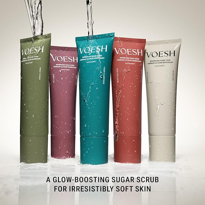 VOESH Resurfacing Sugar Scrub - Fig & Amber, Sugar Body Scrub, K-Beauty Korean Skincare for the Body