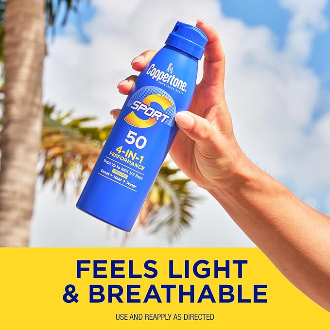 Coppertone Sunscreen, SPF 15, Water Resistant | Sport Formula | Spray Form | 5.5 Oz | Pack of 2