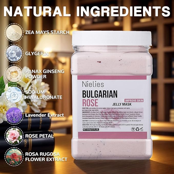 Hydro Jelly Masks for Facials, Jelly Mask Powder, Esthemax Hydro Jelly Mask, Moisturizing& Hydrating 23 Fl Oz (Rose)
