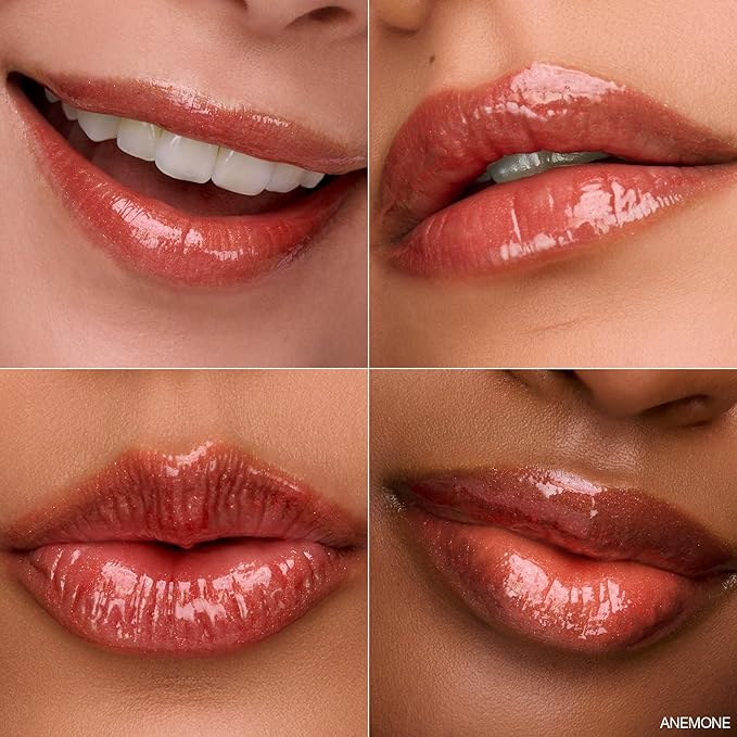 Ogee Glimmer Lip Gloss Trio - Limited Edition Holiday Makeup Gift Set - Includes Anemone, Poppy & Freesia - Certified Organic Lip Gloss for Women