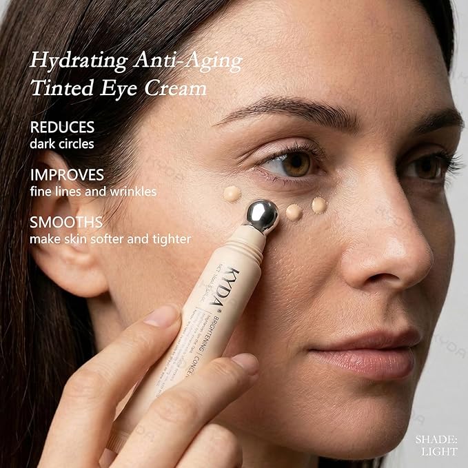 KYDA Mineral Eye Cream, Tined Eye Cream Color Corrector, 3-in-1 Anti-Aging Eye Cream for Dark Circle and Fine Lines, SPF 35, Tan