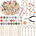 selizo 263Pcs Charms Lip Gloss Keychain Making Kit, DIY Craft Supplies with Charms, Key Chain Hooks, Jump Rings, Lobster Clasps, Chains & Tools, Jewelry Making Kit for Custom Keychains, Bags, Gifts