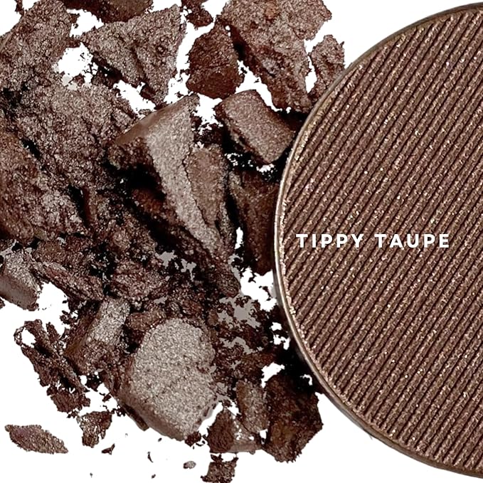 Honeybee Gardens Mini Skinny Duo Eye Shadow Compact in Tippy Taupe and Cameo, Longlasting, Refillable & Customizable, Vegan, 26mm Pans
