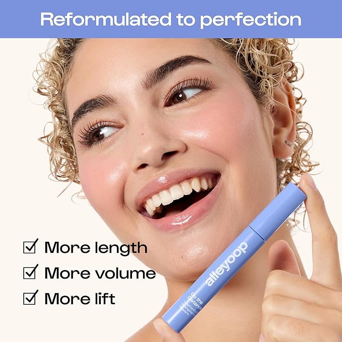 Alleyoop Tubing Mascara Black – Lengthening Mascara Tubing Formula, Smudge Proof for Sensitive Eyes, Clean Vegan Lash Definition, Biotin Peptide Infused, Full 8 mL