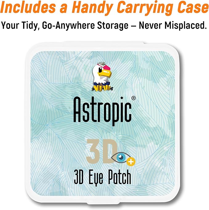 Astropic 3D Cotton & Silk Eye Patch for Kids | Boys Girls Eye Patch for Glasses | Medical Eyepatch for Children with Lazy Eye (Tomato, Left Eye)