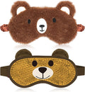 my novel things Cooling Eye Mask and Sleep Mask Eye Cover Girls Boys Birthday Cute Teens Woman, Cold Warm Eye Compress for Dry Eyes Spa at Home Travel Plush Blindfold Sleeping Unicorn Bear Cat Brown