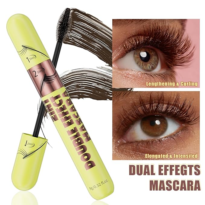 Tubing Mascara in Brown - Waterproof, Washable and No Smudge Formula for Voluminous, Long and Soft Lashes with Lash Prime Benefits (Brown*1)