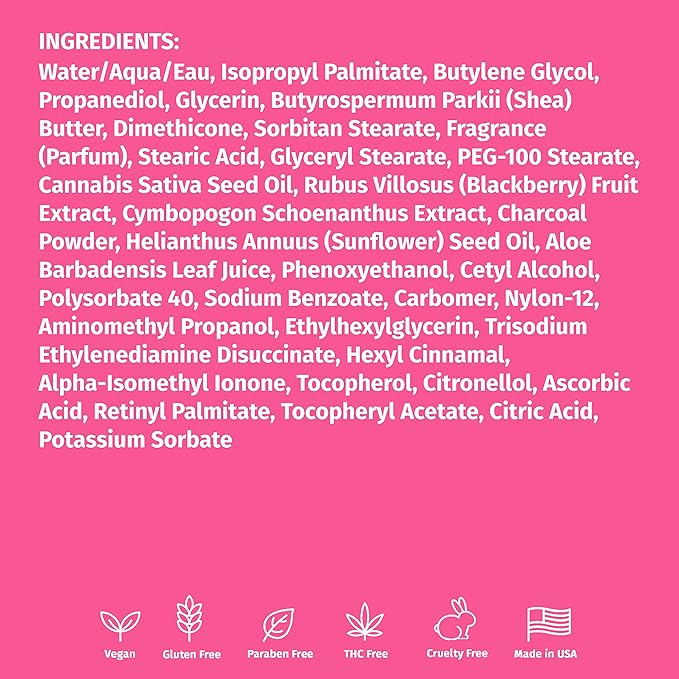 HEMPZ Body Lotion - Blackberry & Lemongrass Daily Moisturizing Cream, Shea Butter Hand and Body Moisturizer - Hemp Lotion - Skin Care Products, Hemp Seed Oil - Mini, 2.25 oz.