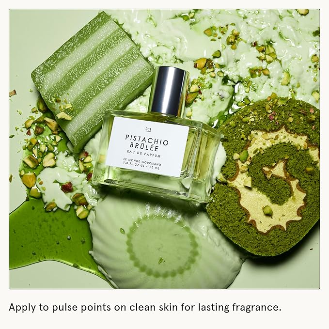 Le Monde Gourmand Pistachio Brûlée Eau de Parfum Spray Perfume for Women, Milky Mousse, Pistachio Crumbs & Vanilla Bean Gourmand Scent, Vegan & Cruelty Free, 1 fl oz (30 ml)