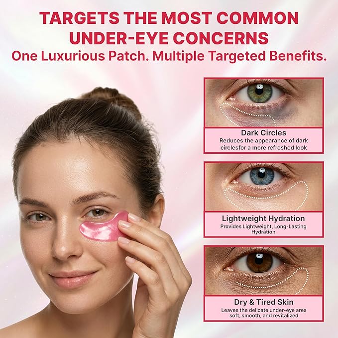 19/90 PDRN Revitalizing Hydrogel Eye Patches for Dark Circles & Puffiness - Pink, Caffeine, Hyaluronic Acid, Hydrating Treatment for Women - Under Eye Mask, Brightening, Cooling - Pink (30 Pairs)