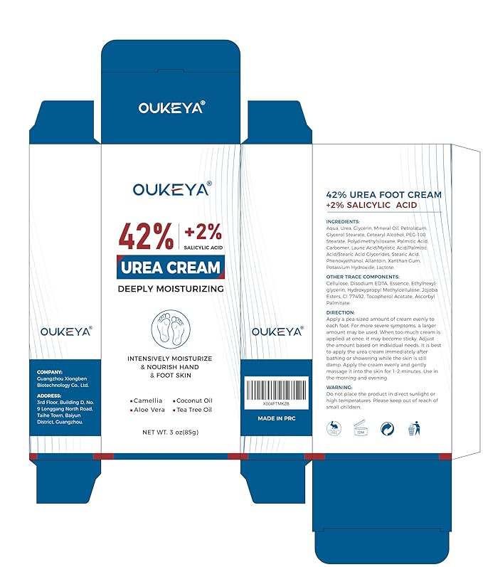 OUKEYA 2 Pack Urea Cream 42 Percent with 2% Salicylic Acid Tube 3 Oz