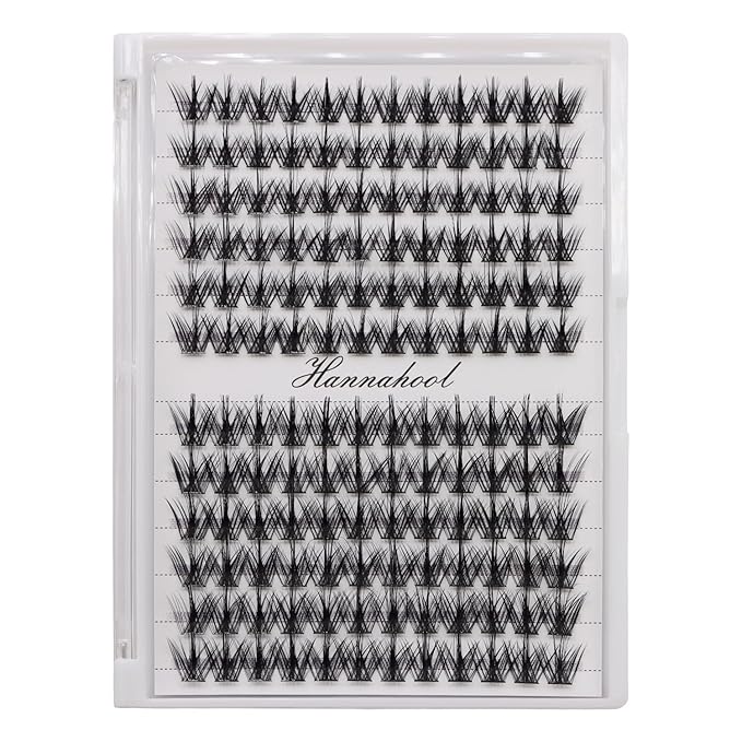 12rows-Large Tray Mixed 8-10-12-14-16mm/Mixed 14-15-16mm/Mixed14mm-16mm/Mixed 18-20mm Wide Stem Individual False Eyelashes Dramatic Black Cluster Eyelashes (MY008-14-16MM MIX)