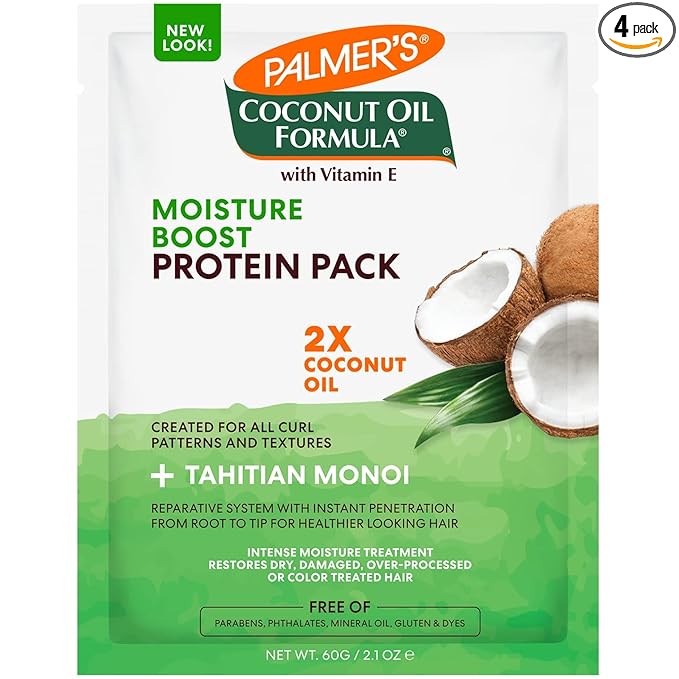 Palmers Coconut Oil Formula Deep Conditioning Protein Pack, 2.1 Oz (Pack of 4)
