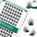 Lash Clusters 96pcs Individual Lashes Y08 D Curl 10mm Cluster Lashes KEYYOU Volume Wispy Lash Extension Soft&Comfortable Easy DIY at Home(Y08 D-10mm)
