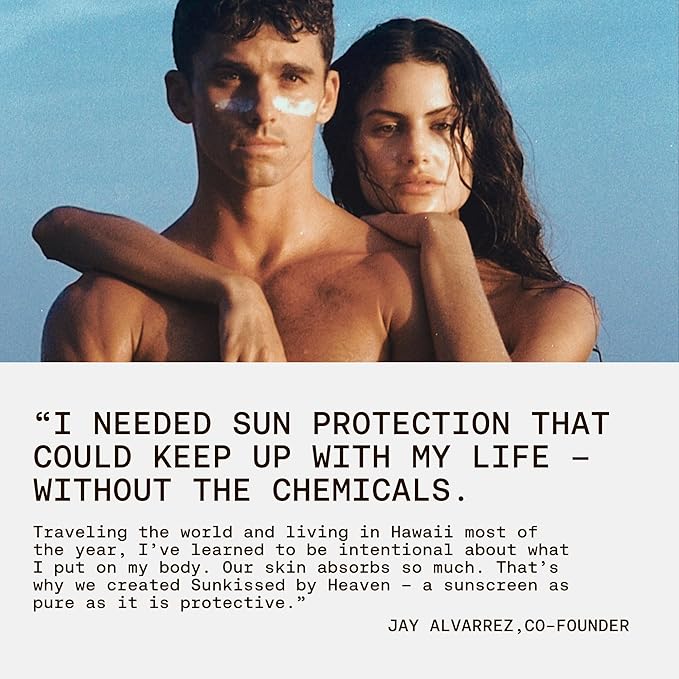 Jay Alvarrez Beef Tallow Sunscreen SPF 50 – Grass-Fed Tallow & Non Nano Zinc Oxide Mineral Sunscreen, No White Cast, Water Resistant Face & Body Sunblock | 3 oz
