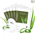 Aloderma Firming Sheet Masks with 89% Organic Aloe Vera 5 pcs - Formulated for Age-Defying Results with Hyaluronic Acid & Arginine, Intense Hydration & Nourishment for Plump, Supple, Rejuvenated Skin