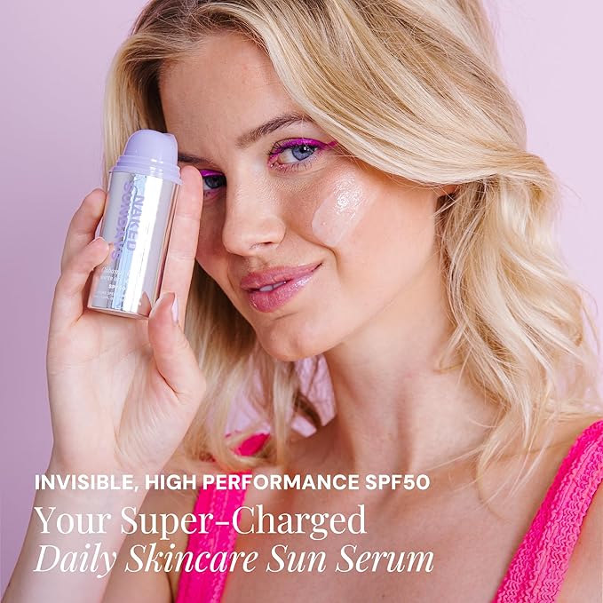 Naked Sundays CabanaClear SPF 50 Face Sunscreen Serum - Invisible Water Gel, Hyaluronic Acid, Broad Spectrum UVA/UVB, Hydrating, Silicone-Free, Fragrance-Free, All Skin Types, No White Cast - 30ml