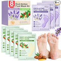 BESNEL 5Pack Moisturizing＆3Pack Foot Peeling Foot Mask, Teacher Appreciation Gifts, Hydrating Foot Masks Dry Cracked Feet, Soothing Moisturizer Socks Repair Rough Heels＆Baby Soft Feet(8P)