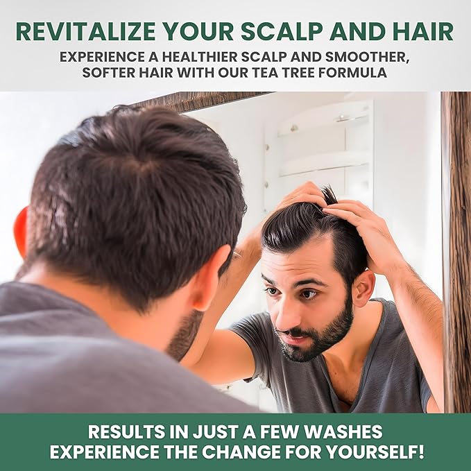 KESMEDIK Tea Tree Shampoo Refill, 128 fl oz (1 Gallon), Clarifying Deep Clean for Buildup, Dandruff & Flakes, Refreshes Scalp, Sulfate-Free, Professional Salon, Gym & Hotel Supplies