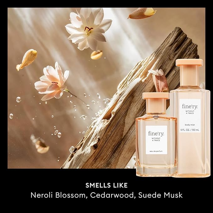Fine'ry Without A Trace Eau De Parfum & Body Mist Gift Set | Clean & Fresh Notes Of Neroli, Cedarwood & Suede Musk | Fine Mist Spray & Perfume For Women | Fragrance Layering Duo (2oz + 5oz)