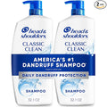 Head & Shoulders Anti-Dandruff Shampoo with 1% Pyrithione Zinc, Classic Clean Shampoo Twin Pack, Daily Use, Flake Control, Scalp Care, Color-Safe, Deep Clean, 32.1 fl oz Each