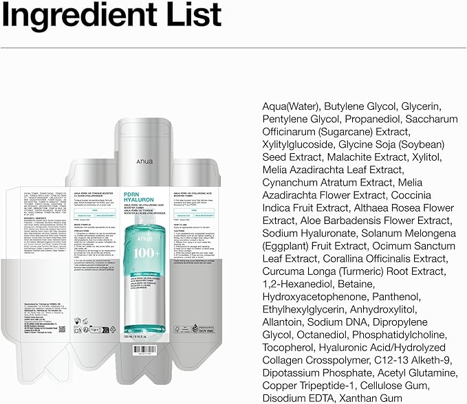 Anua PDRN 100 Hyaluronic Acid Booster Toner, Hydrating Face Toner for Dry Skin, Salmon DNA & Collagen for Glass Skin Glow, Moisturizing Daily Toner for Smooth Texture, Korean Skincare, 8.45 fl oz