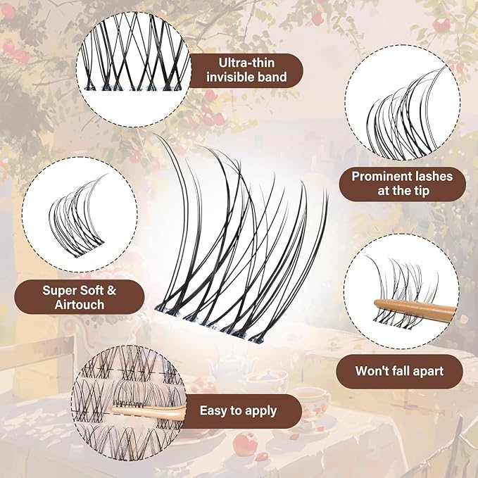 JMS&JM Lash Clusters Kit Lash Clusters Easy to Apply at Home Easy to Apply at Home(Flora,8-18mix)