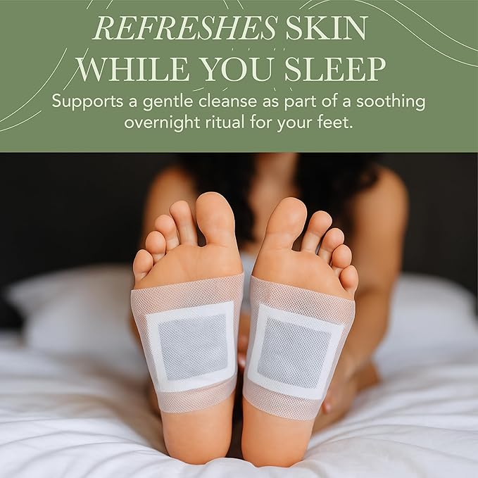 Ballotte Deep Cleansing Foot Pads - Soothe Your Sole While You Sleep, Revitalizing Foot Patches with Bamboo Vinegar, Mint & Vitamin C, Adhesive Feet Pads for Men & Women, 30 Count