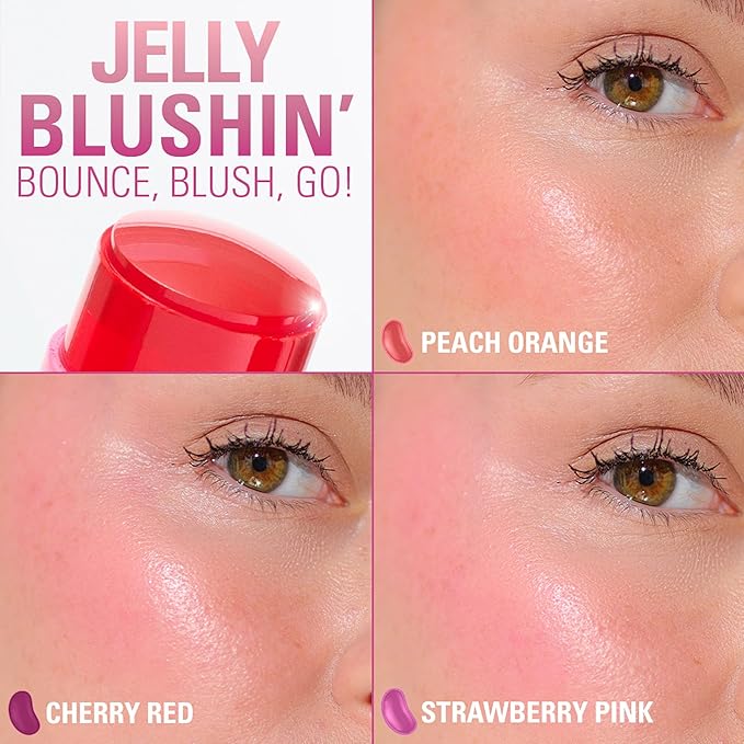 Revolution, Jelly Blush Stick Lip & Cheek Stain, Sheer, Buildable Coverage with Hydrating Hyaluronic Acid & Aloe for Multi-Use Glow, Vegan & Cruelty-Free, Cherry Red