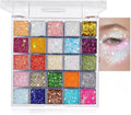DAGEDA 25 Colors Body Glitter Palette, Face Hair Glitter Gel Holographic Chunky Sequins, Glitters Eyeshadow Body Shimmer Makeup for Rave Outfits Mermaid Accessories