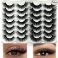 Mink Lashes Fluffy Cat Eye Eyelashes Pack, Soft Wispy Faux Mink False Eyelashes Natural Look, 20mm Long Dramatic Strip Lashes 2 Styles