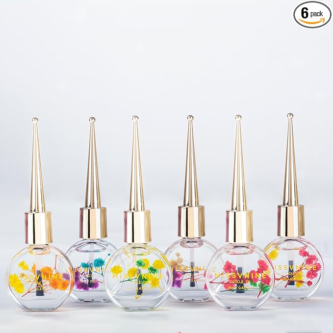 Vitamin E Enriched Cuticle Oil 6 Pack - Prevent Hangnails & Strengthen Nails with Sweet Almond + Jojoba Oils - Anti-Fray Nail Treatment for Dry Hands, Manicure Kit for Healthy Cuticles
