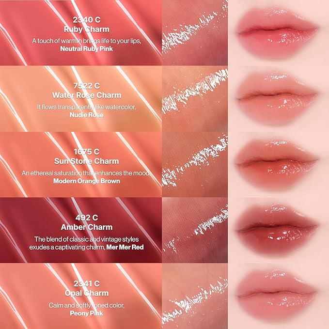 ENTROPY Makeup Glossy Lip Tint – Juicy Glow Line/Non-Sticky Hydrating Lip Gloss Tint, High Shine Finish, Buildable Sheer Color, Lip & Cheek Makeup - Water Rose Charm (Neutral Rosy Pink) | glossy lip tint, Non-sticky lip tint, Juicy glow lip gloss