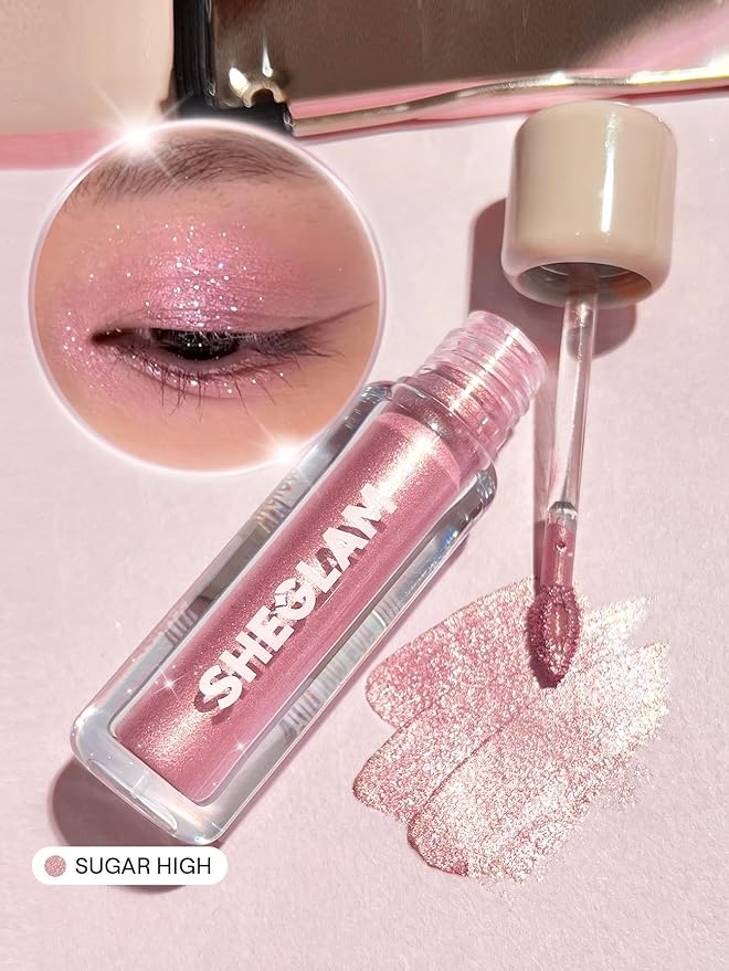 SHEGLAM Airglow Eye Tint 16 Hours Long-Lasting Liquid Eyeshadow Shimmer High-Impact Color Single Eyeshadow - Sugar High
