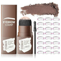 Eyebrow Stamp & Eyebrow Stencil Kit, Eye Brow Stencil Kits with Eyebrow Brush, Long-Lasting Waterproof & Smudge-Proof Eyebrow Shaping Kit with 24PCS Thin & Thick Eyebrow Stencils (Dark Brown)