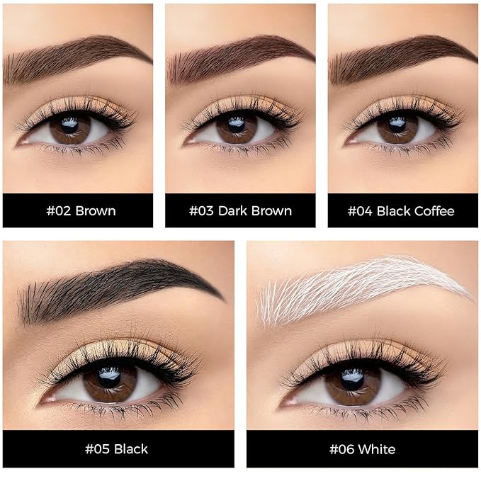 Eyebrow Pomade Kit with Dual-Ended Brush, Long-Lasting Waterproof Brow Pomade, High Pigment & Smudge-Proof Formula, Easy to Blend for Natural Defined Brows – Ideal for Women & Beginners #06 White