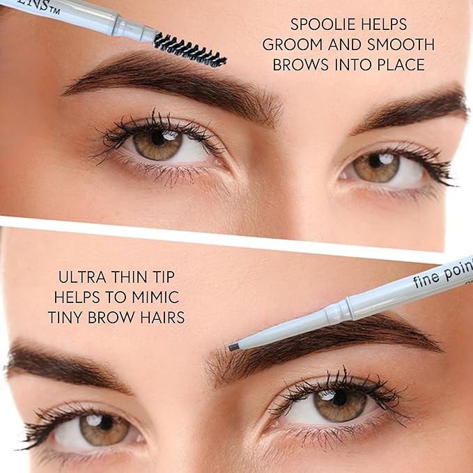 Honeybee Gardens Fine Point Brow Pencil, Mahogany, Long-Lasting Eyebrow Definition, Vegan, Cruelty-Free Beauty
