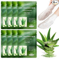 TEAWOO 8 Pairs Moisturizing Foot Masks with Aloe Vera Extract & Jojoba Oil, Intensely Hydrating Foot Mask for Dry Cracked Feet, Moisturizing Socks for Cracked Heel Treatment