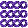 Silk Satin Scrunchies for Women Girls 12 PCS Hot Purple Hair Scrunchies Silk Satin Hair Ties for Thick Hair Bulk Hair Ties Hair Accessories