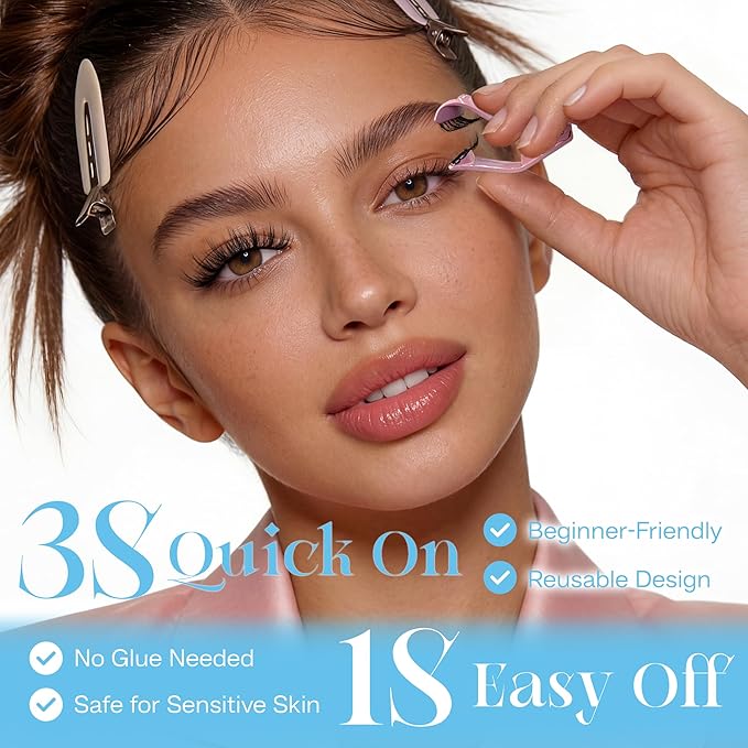 CALAILIS Magnetic Eyelashes with Applicator Upgrade Soft Magnetic Lashes Natural Look Reusable No Glue or Eyeliner Needed Easy to Wear and Remove (AN15)