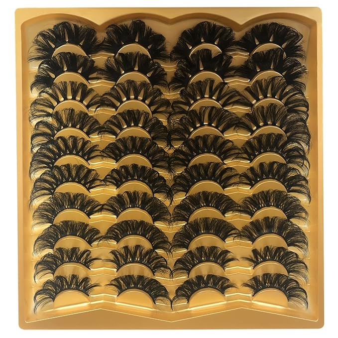 25MM Mink Lashes 25 mm False Eyelashes Long 20 Pairs Pack Dramatic 5D Full Volume Fake Eyelashes 5 Styles Wispy Curly Mink Eyelashes Wholesale, by TIMELABS